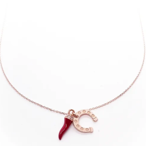 VERSARI - COLLANA CON CORNETTO SMALTO C/FERRO