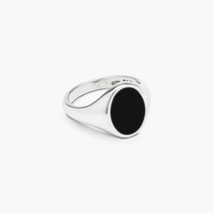 NOVE 25-ANELLO  OVALE IN ARGENTO CON SMALTO NERO