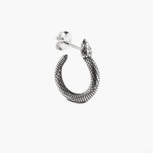 ORECCHINO SERPENTE A CERCHIO IN ARGENTO