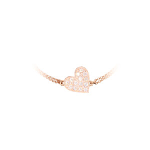 Versari-Bracciale con ciondolo cuore pavè di zirconi bianchi