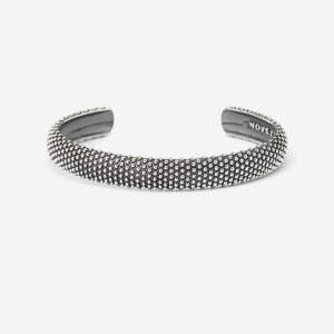 NOVE25-BRACCIALE RIGIDO PUNTINATO IN ARGENTO