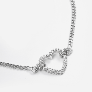 BRACCIALE IN ARGENTO TIGHT LOVE CON CUORE CON BRILLANTI