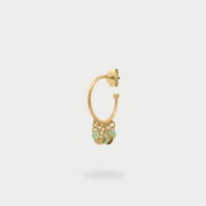 Mono Orecchino Hoop Rue Des Mille Gipsy Chic In Argento 925 Dorato Con Cristalli E Medaglie Or 031 M4 V Au - Silu Gioielli