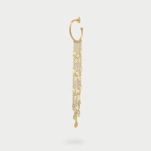 Mono Orecchino Hoop Rue Des Mille Gipsy Chic In Argento 925 Dorato Pepite Lime Or 031 M3 V Au - Silu Gioielli