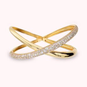 Bracciale Rigido a Intreccio in Pavé di Cubic Zirconia