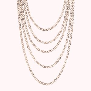 Collana Multifilo Graduata Catena Rolo Piatta Lucida