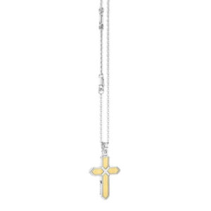 Collana Uomo Zancan Alpha Diamond Argento Croce Oro